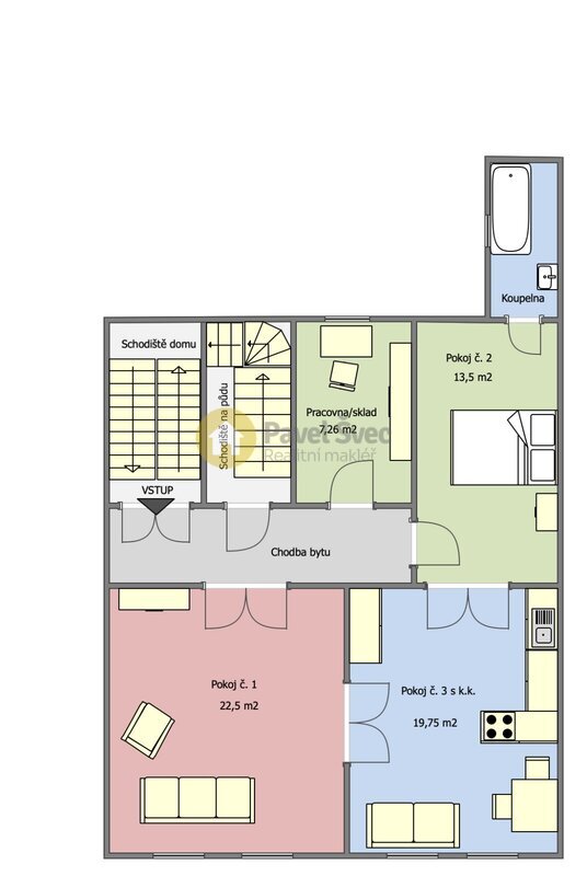 Dům s komerčním prostorem, dílnou a bytem v Písku. Užitná plocha 297 m2.