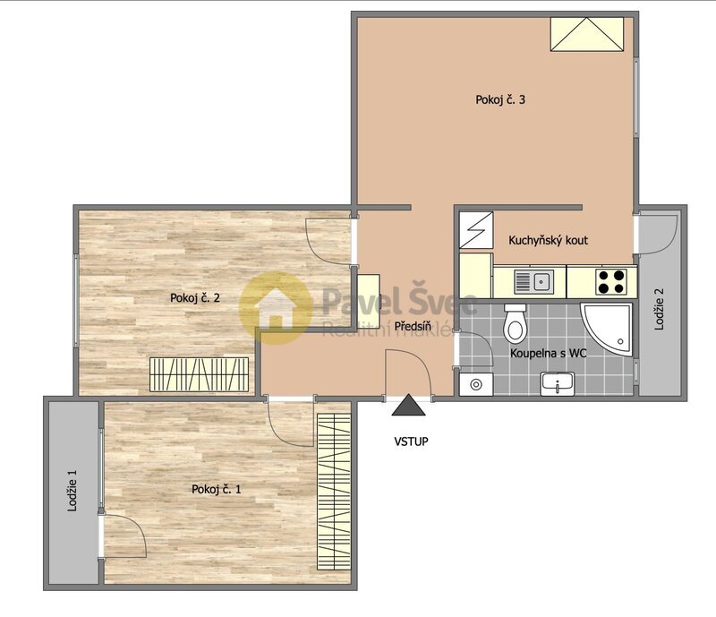 Pronájem 3+kk, 68 m2, lodžie/skep, ul. Polní v ČB