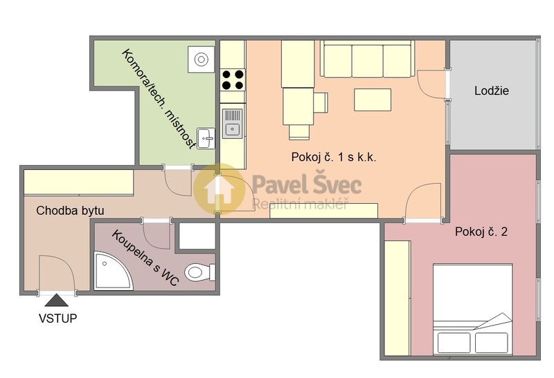Pronájem bytu 2+kk, 57,7 m2, lodžie/komora/parkovací stání, v Plzni - Bolevci