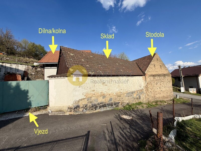 Prodej chalupy se zahradou, stodolou, dílnou, skladem, pozemky 1197 m2. Zadní Zborovice.