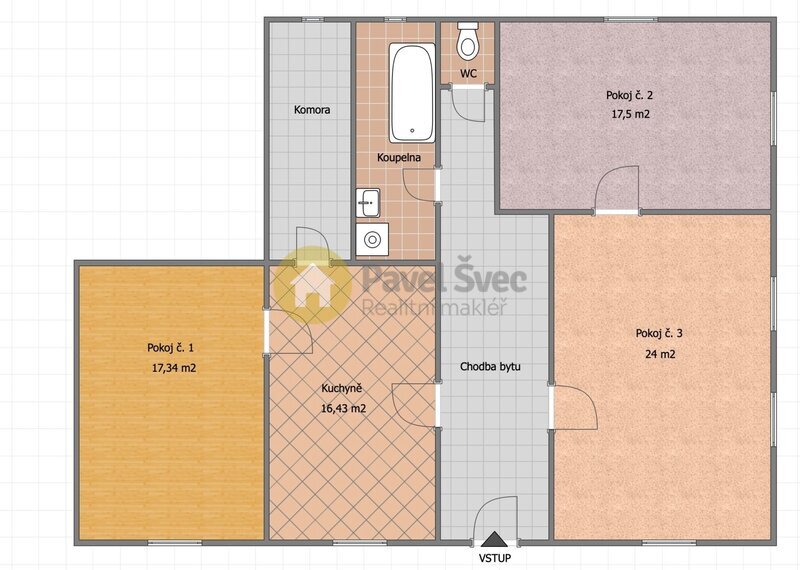 Pronájem části domu/byt 3+1, 98 m2 s předzahrádkou, polosamota Radomyšl-Kaletice
