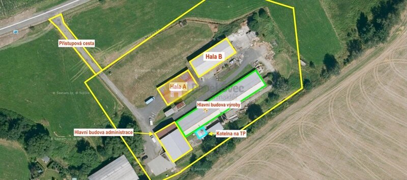 Prodej pozemků 12.025 m2 - areál výroby/skladování - Strakonice.