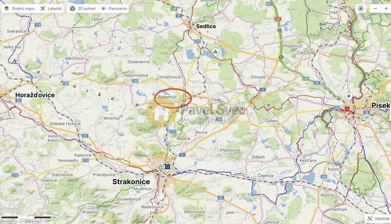 Stavba rodinného domu s pozemky 1.119 m2 - Radomyšl, okr. Strakonice