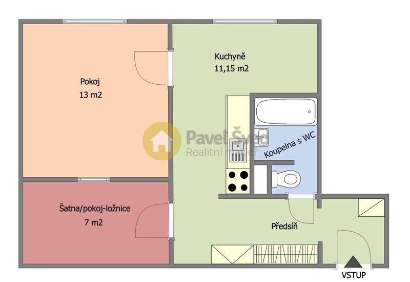 Pronájem bytu 1+1, 42 m2, Povážská-Strakonice