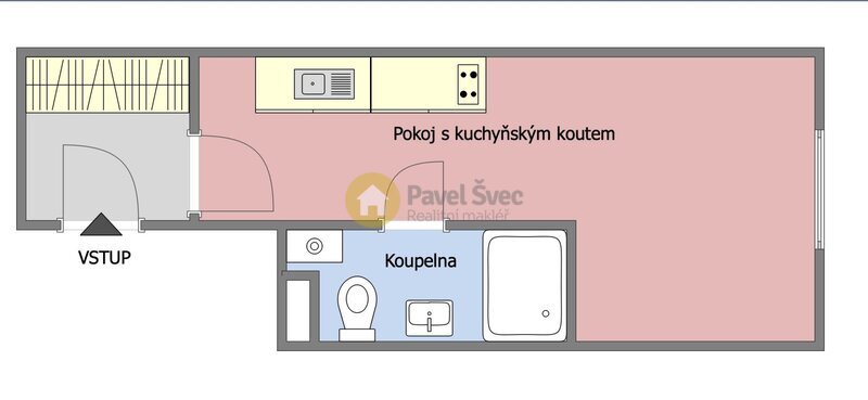 Pronájem bytu 1+kk, 21 m2, centrum města Strakonic