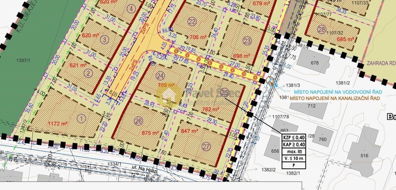 Prodej stavebního pozemku 874 m2, Dražejov u Strakonic