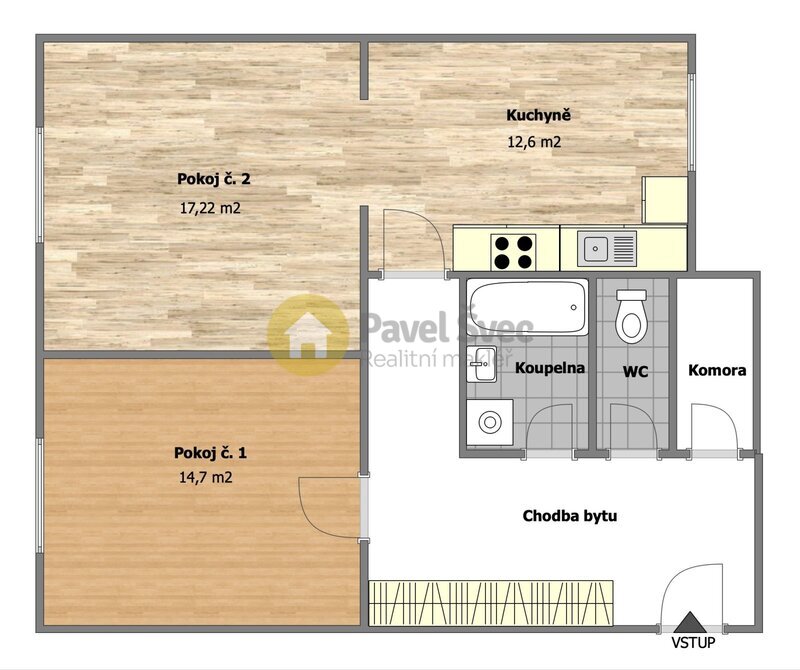Pronájem bytu 2+1 ve zděném domě, ul. M. Alše, Strakonice
