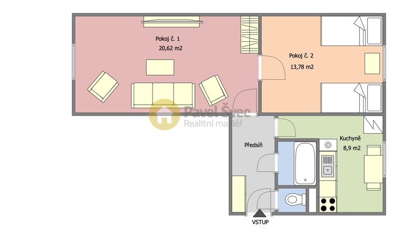 Prodej bytu 2+1, 56 m2 - Strakonice